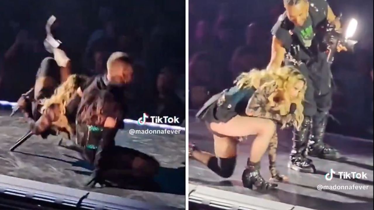 Un bailarín tiró al suelo a Madonna durante su show en Seattle