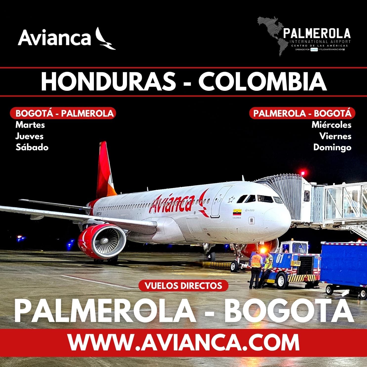 Vuelos directos Palmerola – Bogotá mejoraron conectividad aérea de Honduras