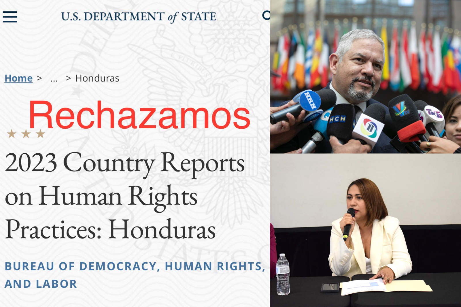 Honduras rechaza informe de DDHH del Departamento de Estado de EEUU