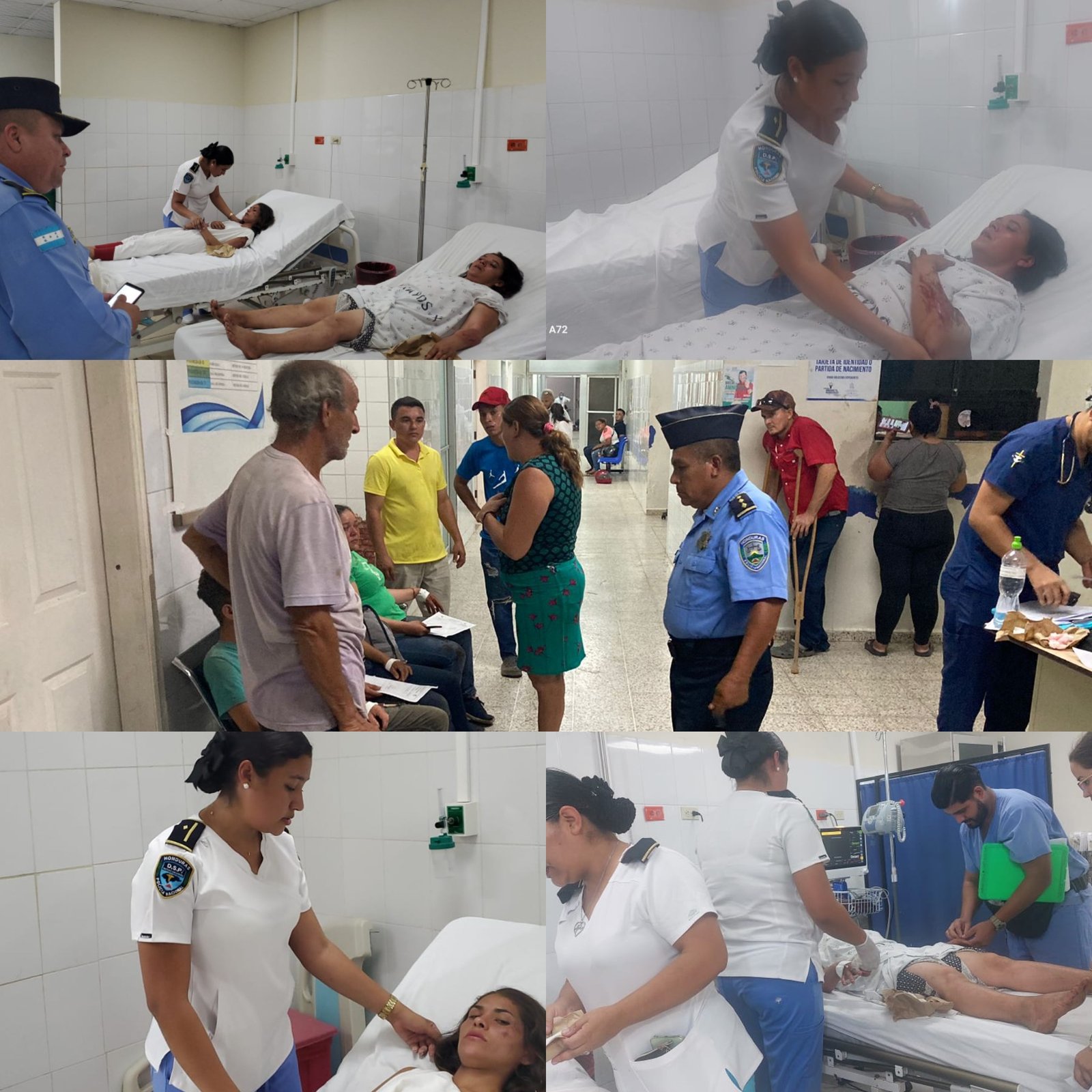Personal Médico de la Policía Nacional asiste medicamente tras accidente vial suscitado en Santa Bárbara