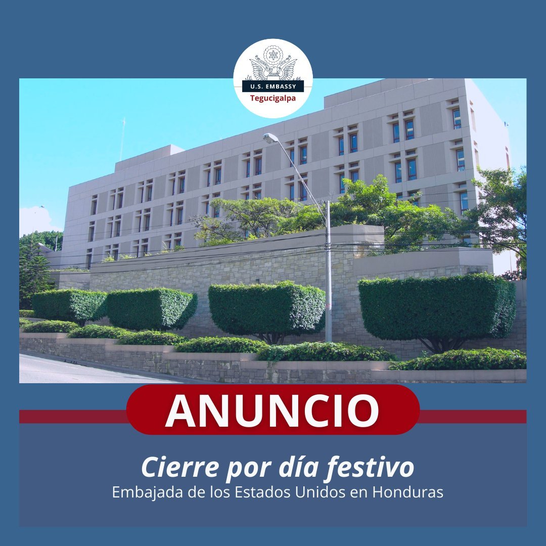 Embajada de EEUU estará cerrada mañana por el Día de los Veteranos