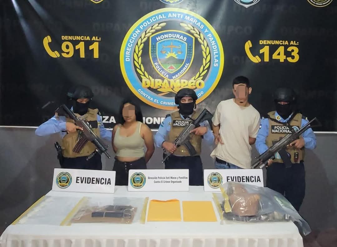 DIPAMPCO requiere a pareja de la Pandilla 18 vinculada a varios delitos en Choloma