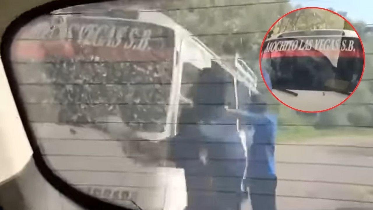 Delincuentes graban cuando le disparan a bus en Santa Bárbara