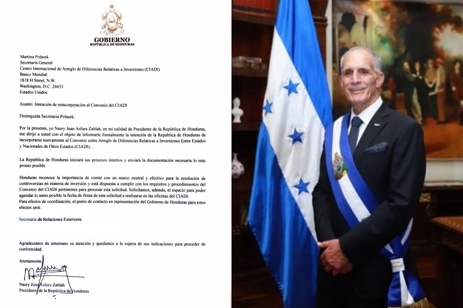 Honduras solicita formalmente su retorno al CIADI para fortalecer la seguridad jurídica
