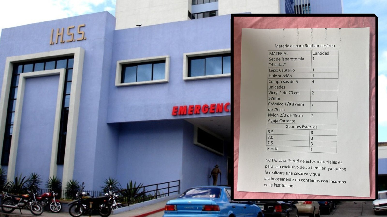 ¡Indignante! Denuncian escasez de insumos en IHSS La Granja; familiares deben comprarlos para cesáreas