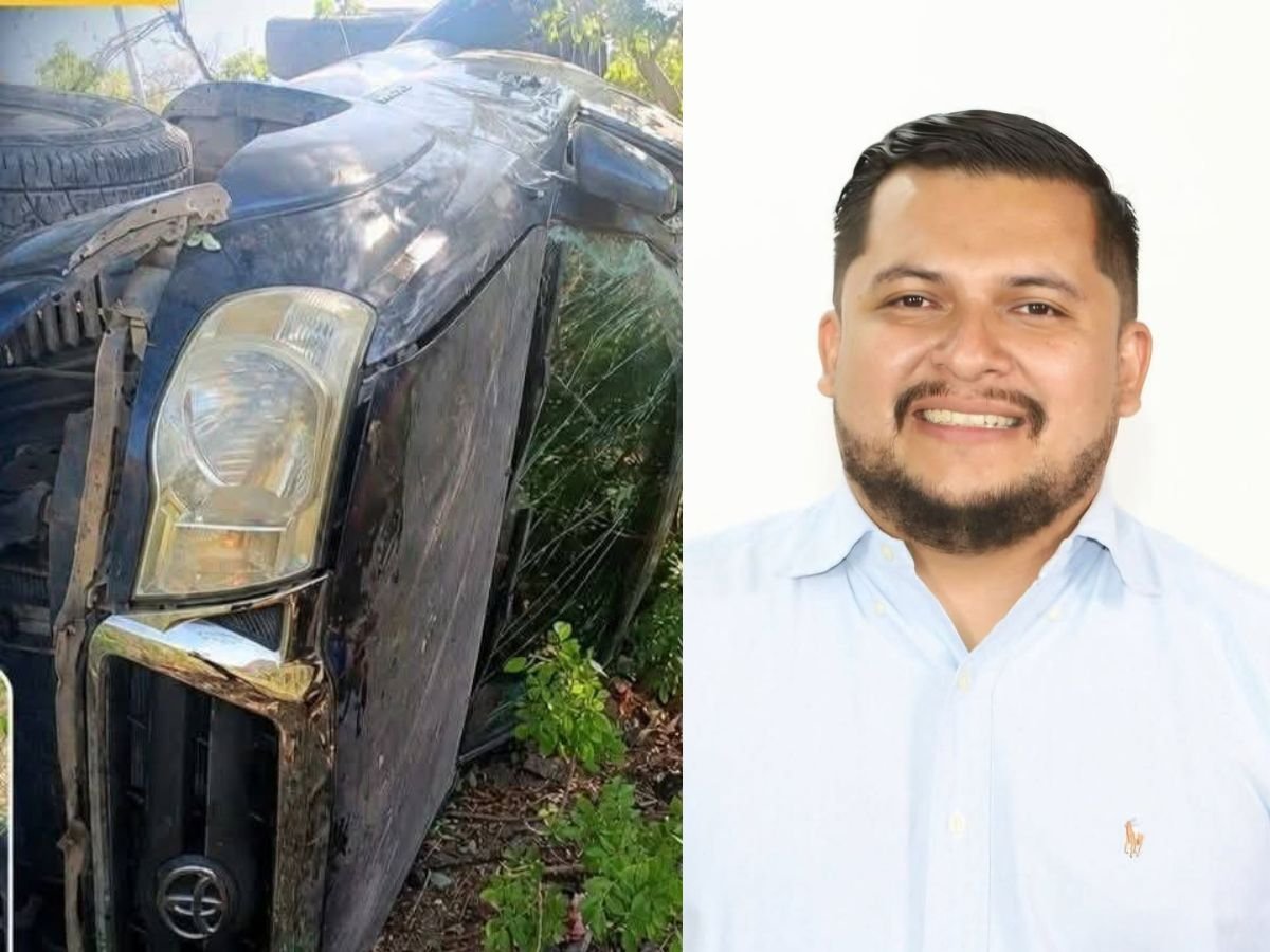 Alcalde de Texiguat Rudy Izaguirre sufre aparatoso accidente tras perder el control de su vehículo