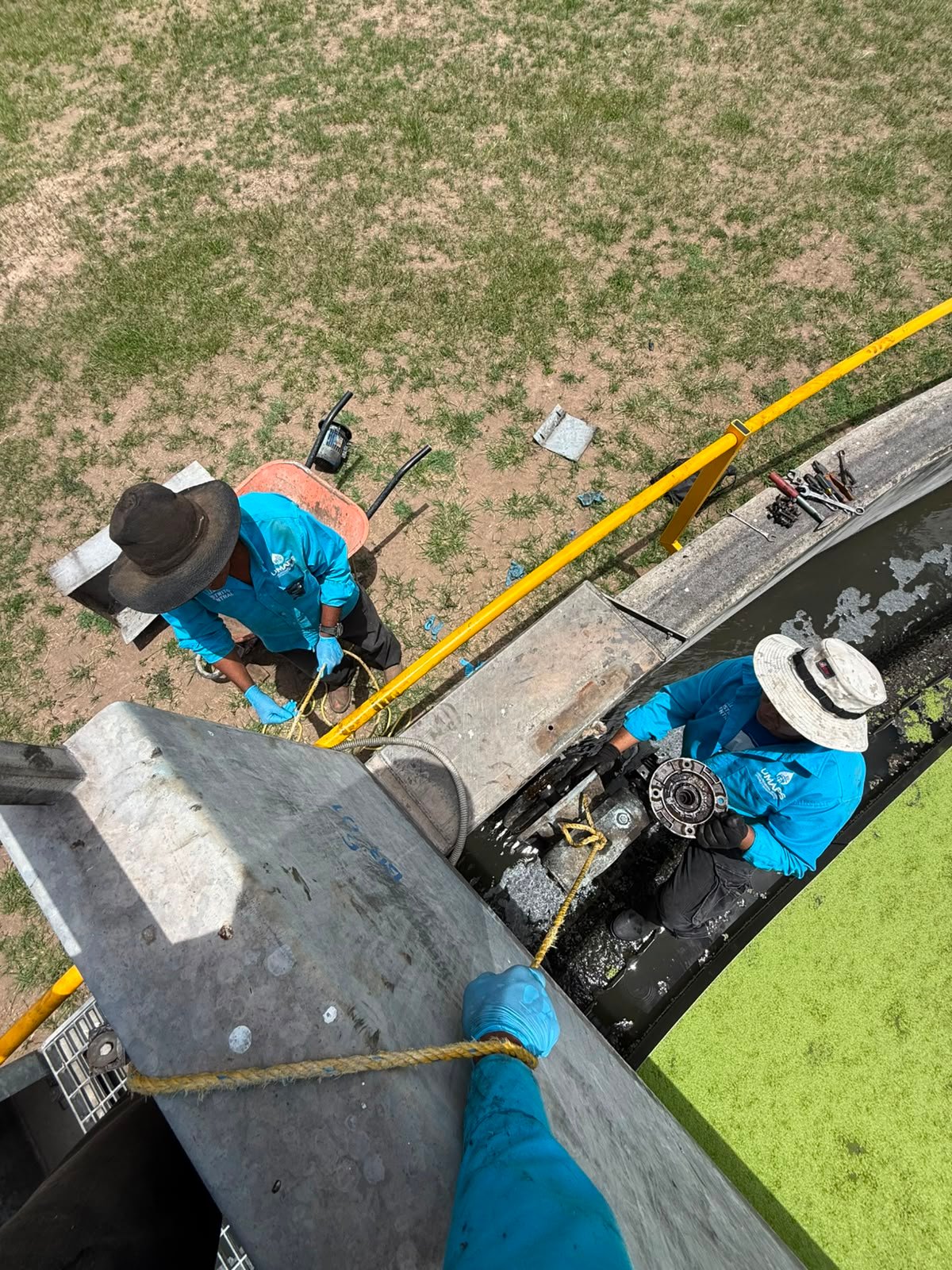 UMAPS ejecuta labores de limpieza en planta de aguas residuales de la Cuenca San José